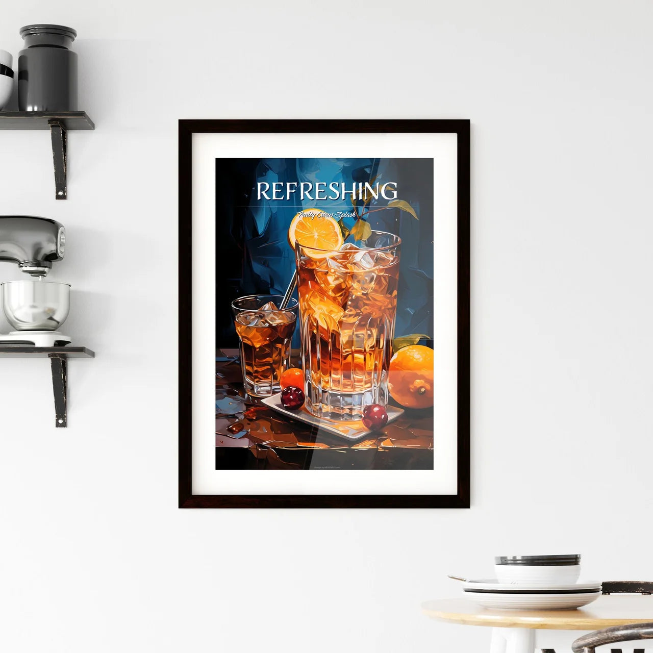 Old Fashioned Cocktail - A Glass Of Ice Tea  Framed Print