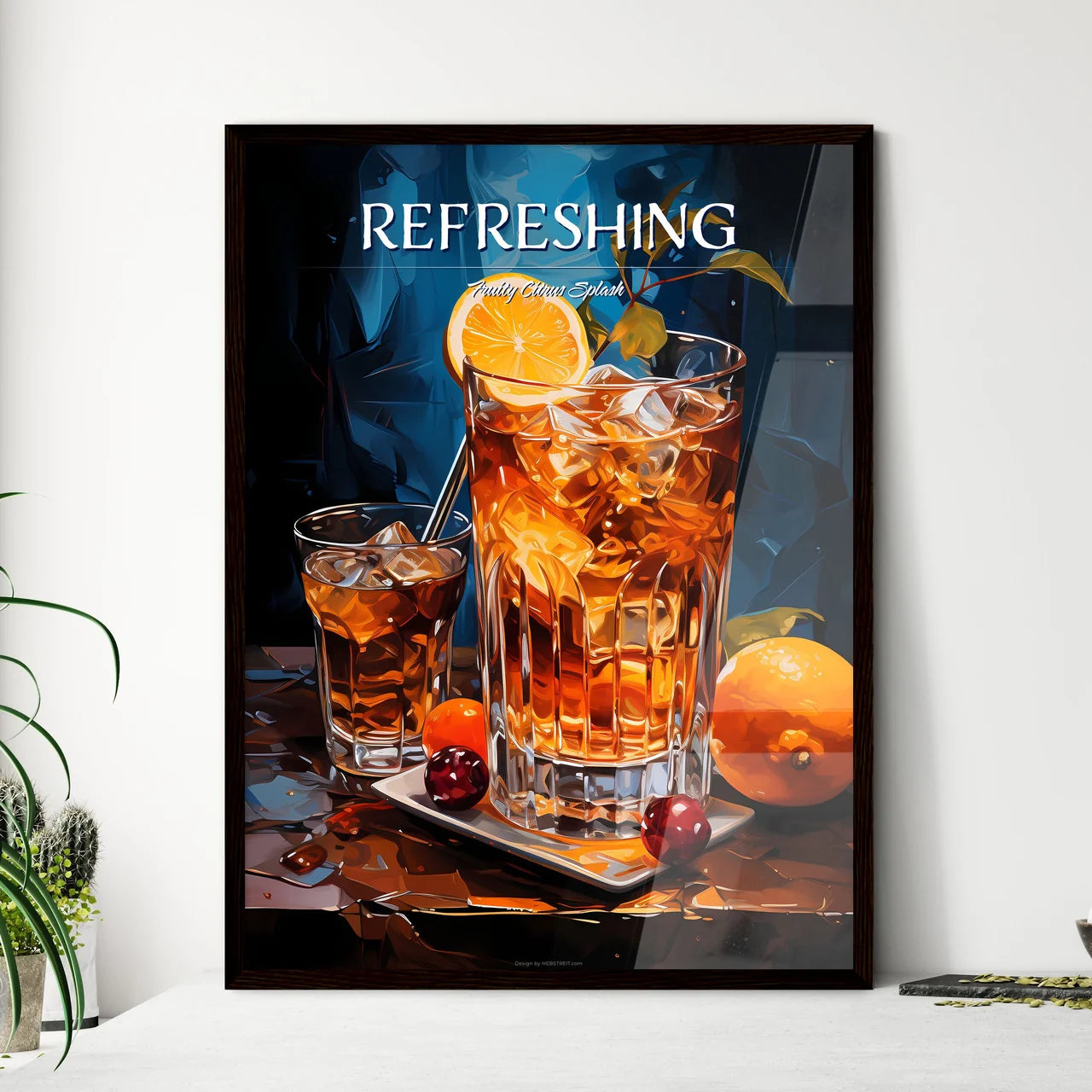 Old Fashioned Cocktail - A Glass Of Ice Tea  - Framed Art Print