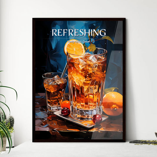 Old Fashioned Cocktail - A Glass Of Ice Tea  - Framed Art Print