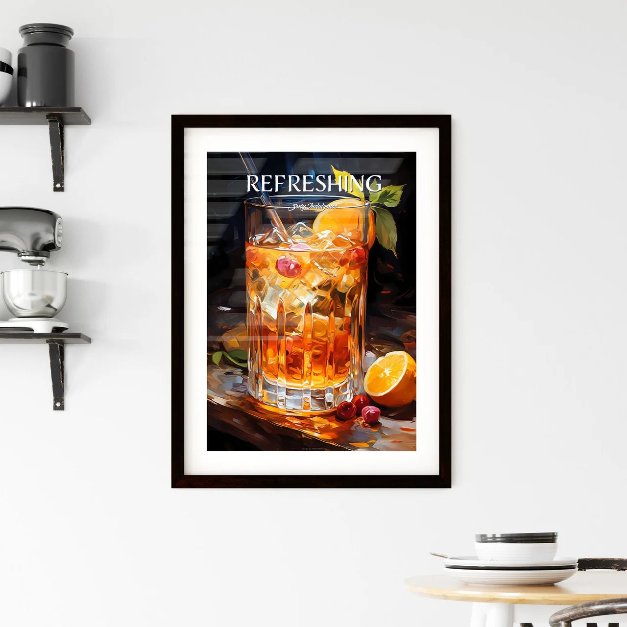 Old Fashioned Cocktail - A Glass Of Ice Tea  Framed Print