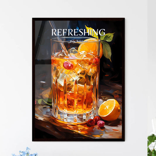 Old Fashioned Cocktail - A Glass Of Ice Tea  - Framed Art Print