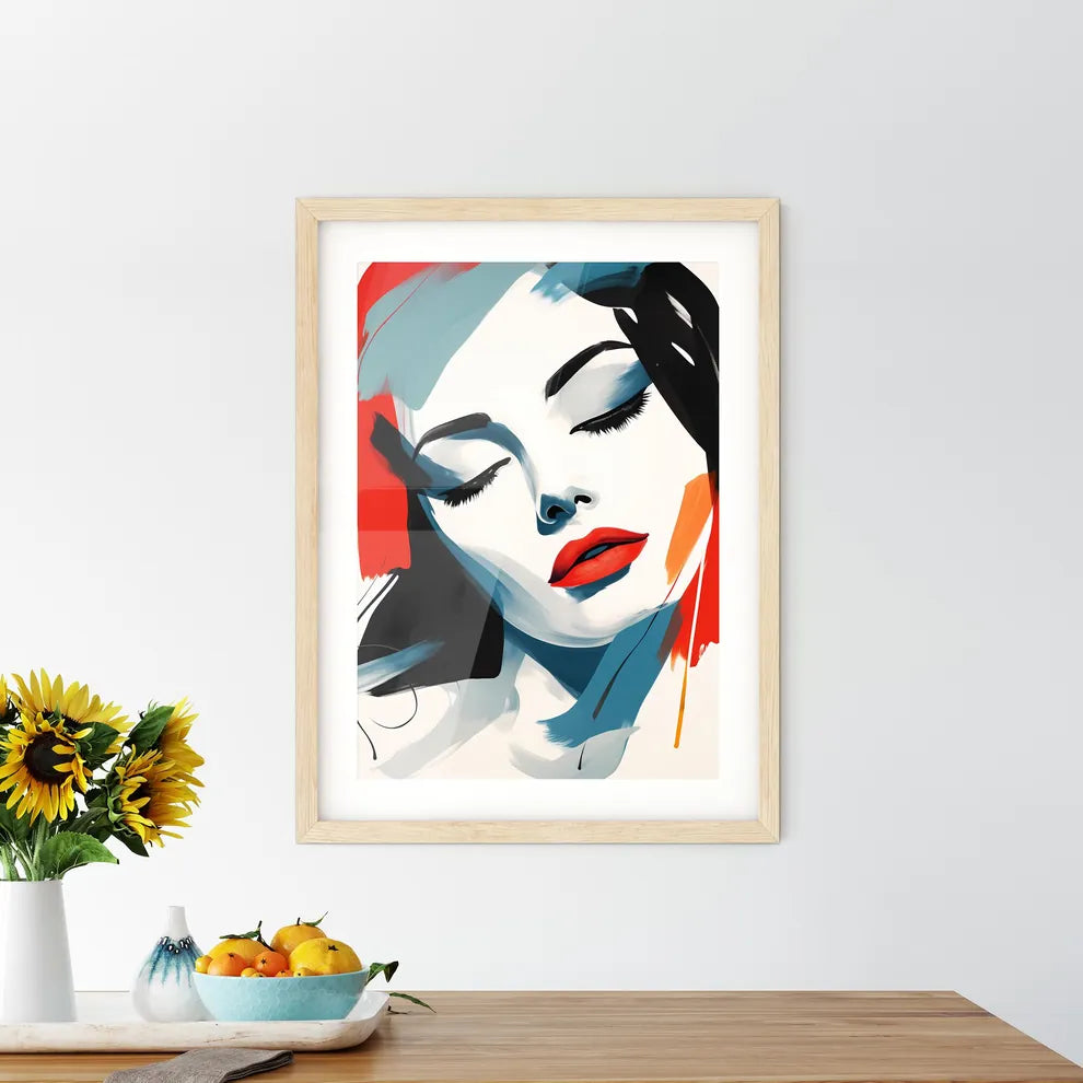One Line Face - A Woman With Framed Print