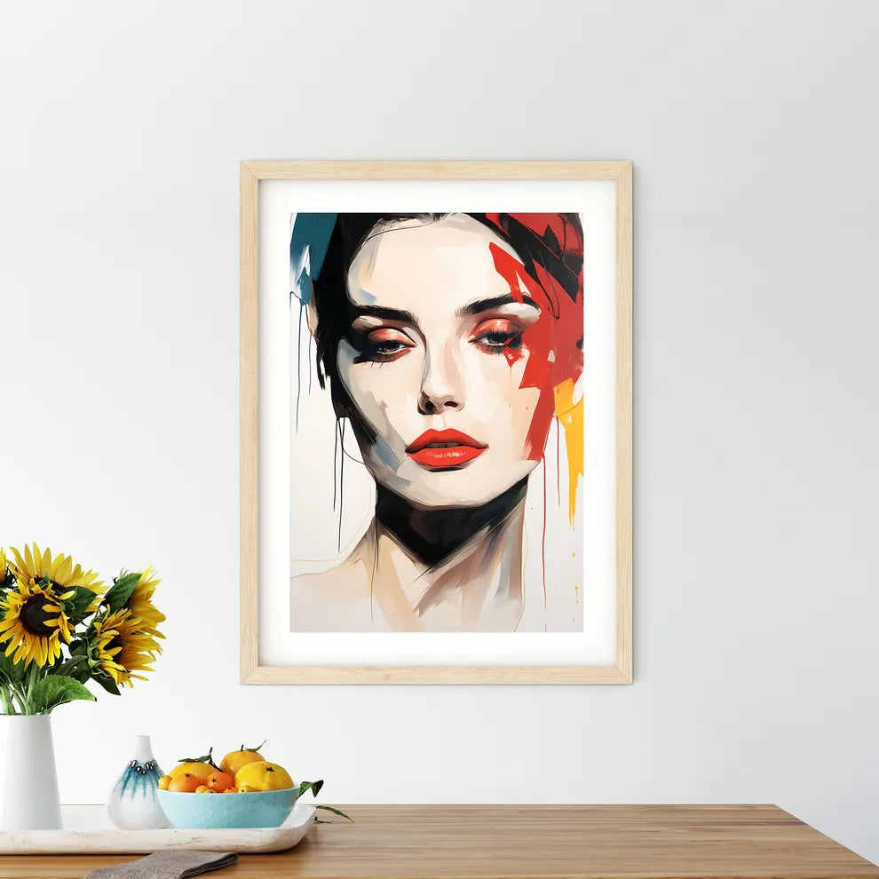 One Line Face - A Woman With Framed Print