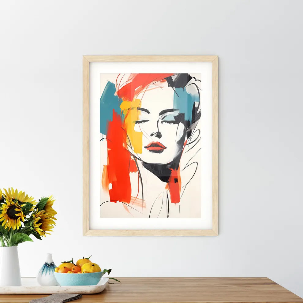 One Line Face - A Painting O Framed Print