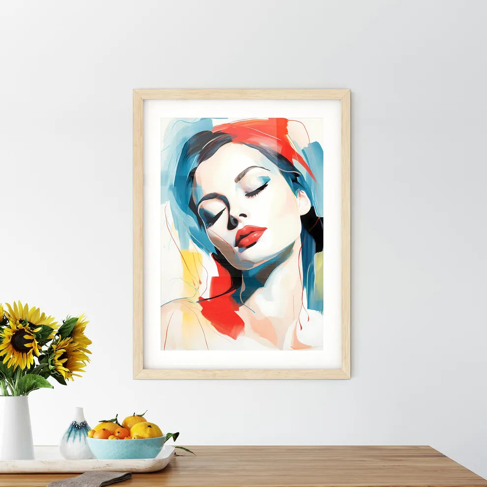 One Line Face - A Woman With Framed Print