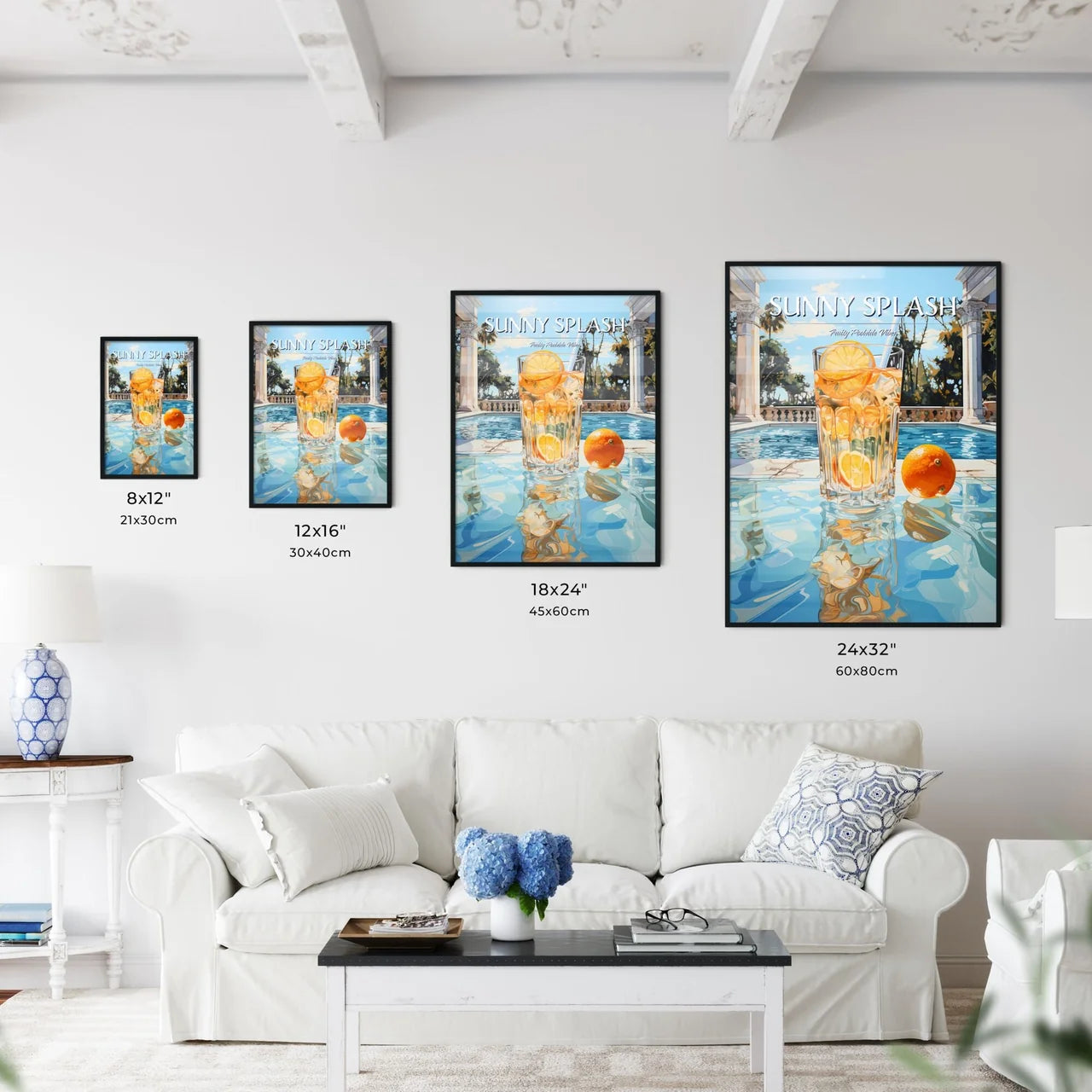 Orange Cocktail Stands On Edge Of Pool - A G - Kitchen Hangings