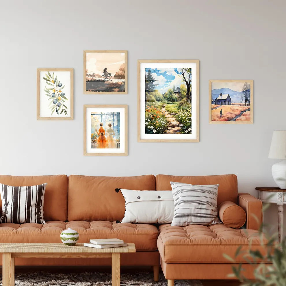 Peaceful Garden With A Freshly Mown Grass La Wall Art