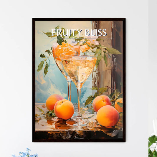 Peach Martini - A Pair Of Wine Glasses W - Framed Art Print