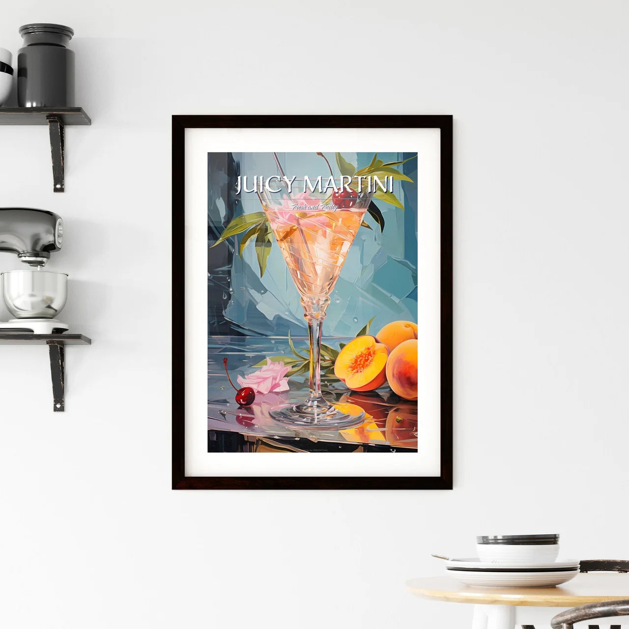 Peach Martini - A Glass Of Liquid With F Framed Print
