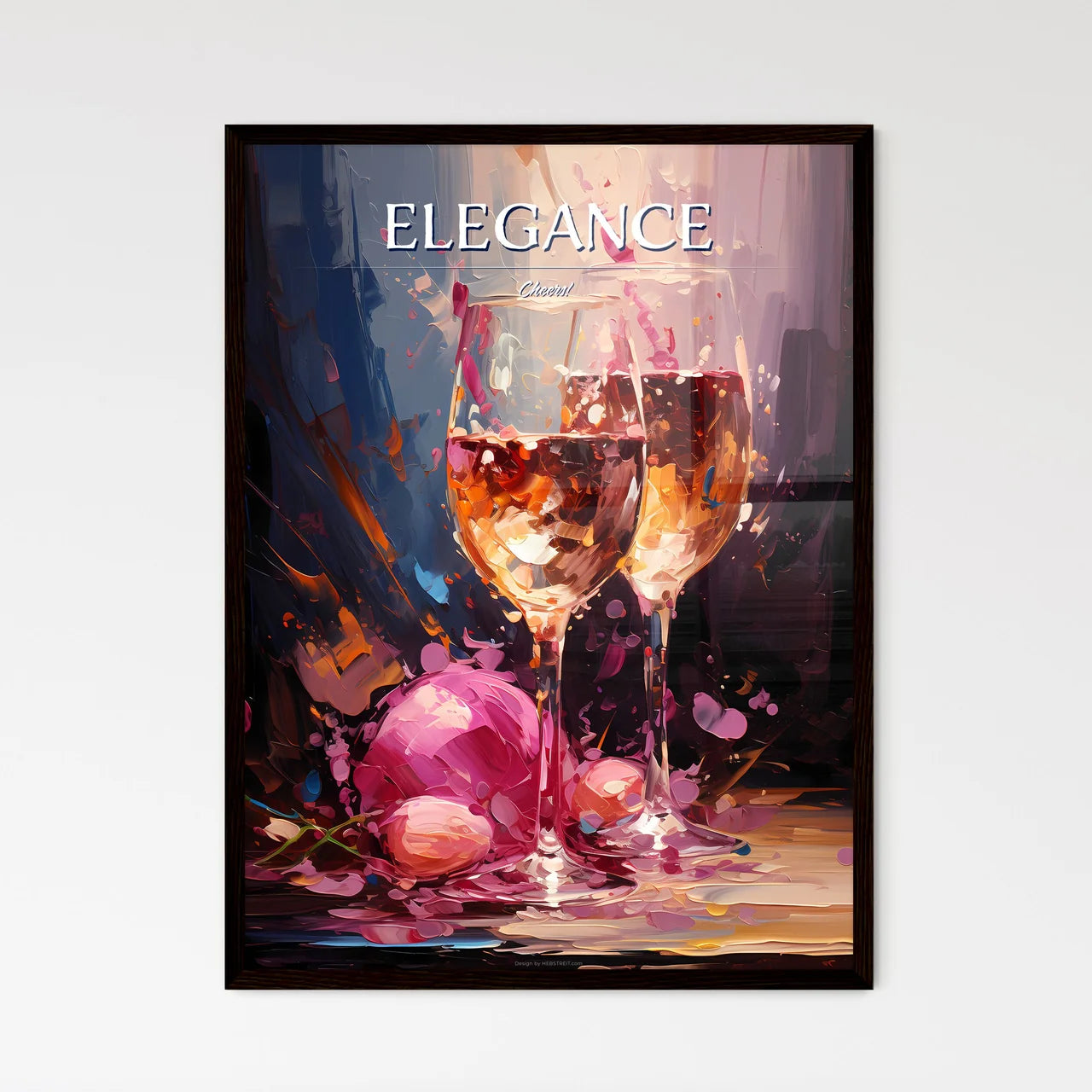 Perfect Kir Royale - A Painting Of Wine Glas - Framed Art Print