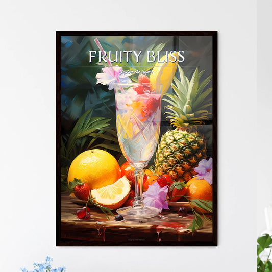 Pia Colada Cocktail - A Glass Of Fruit With  - Framed Art Print