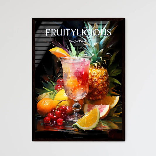 Pia Colada Cocktail - A Glass Of Fruit And A - Framed Art Print