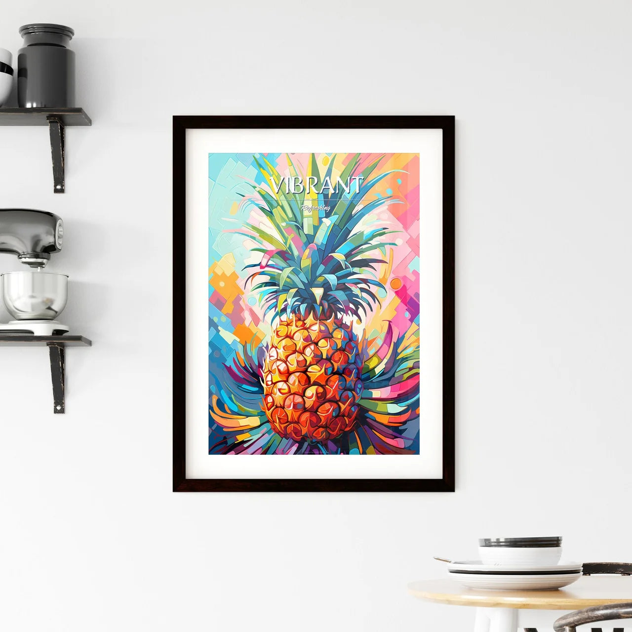 Pineapple Mimosa - A Colorful Pineapple Wit Framed Print