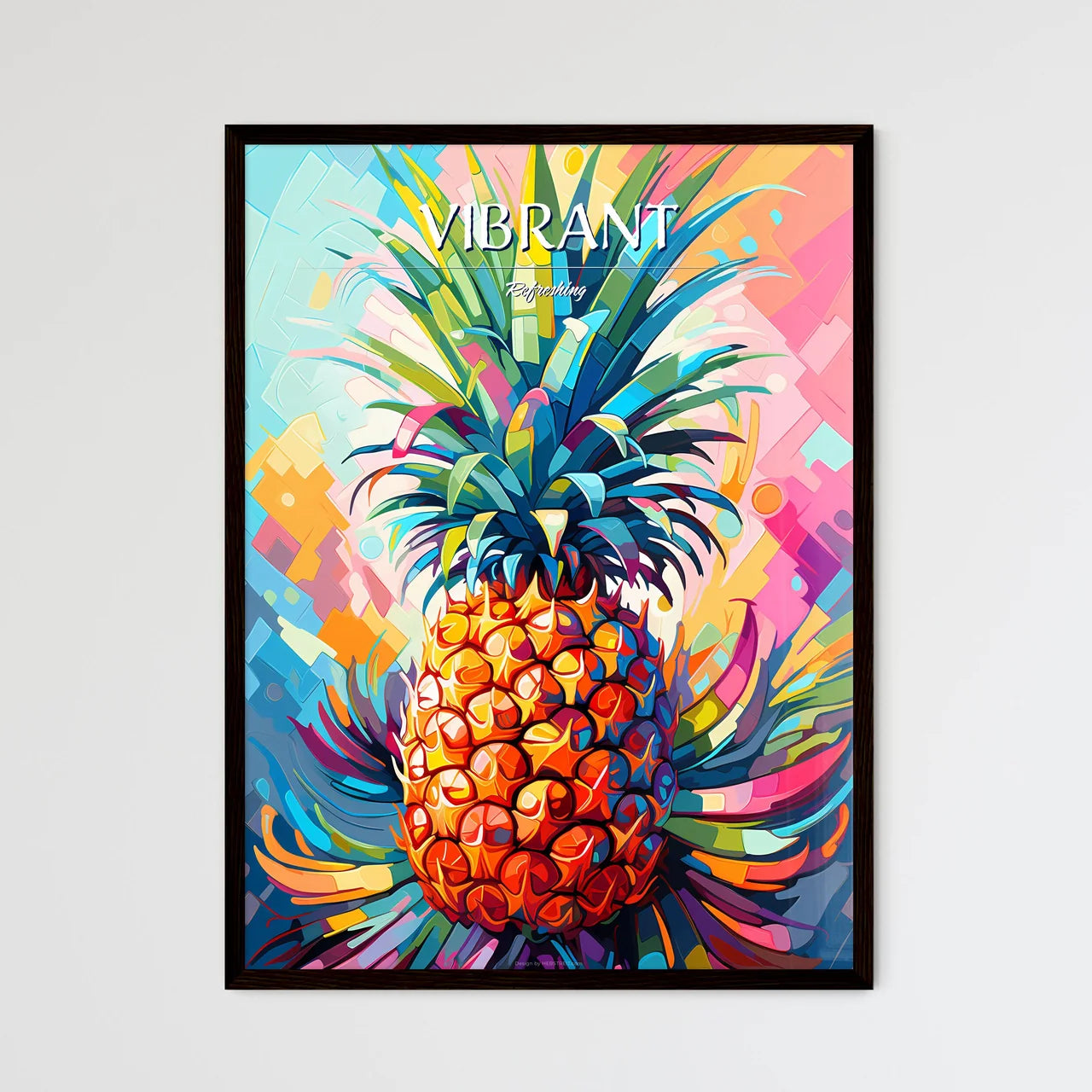 Pineapple Mimosa - A Colorful Pineapple Wit - Framed Art Print