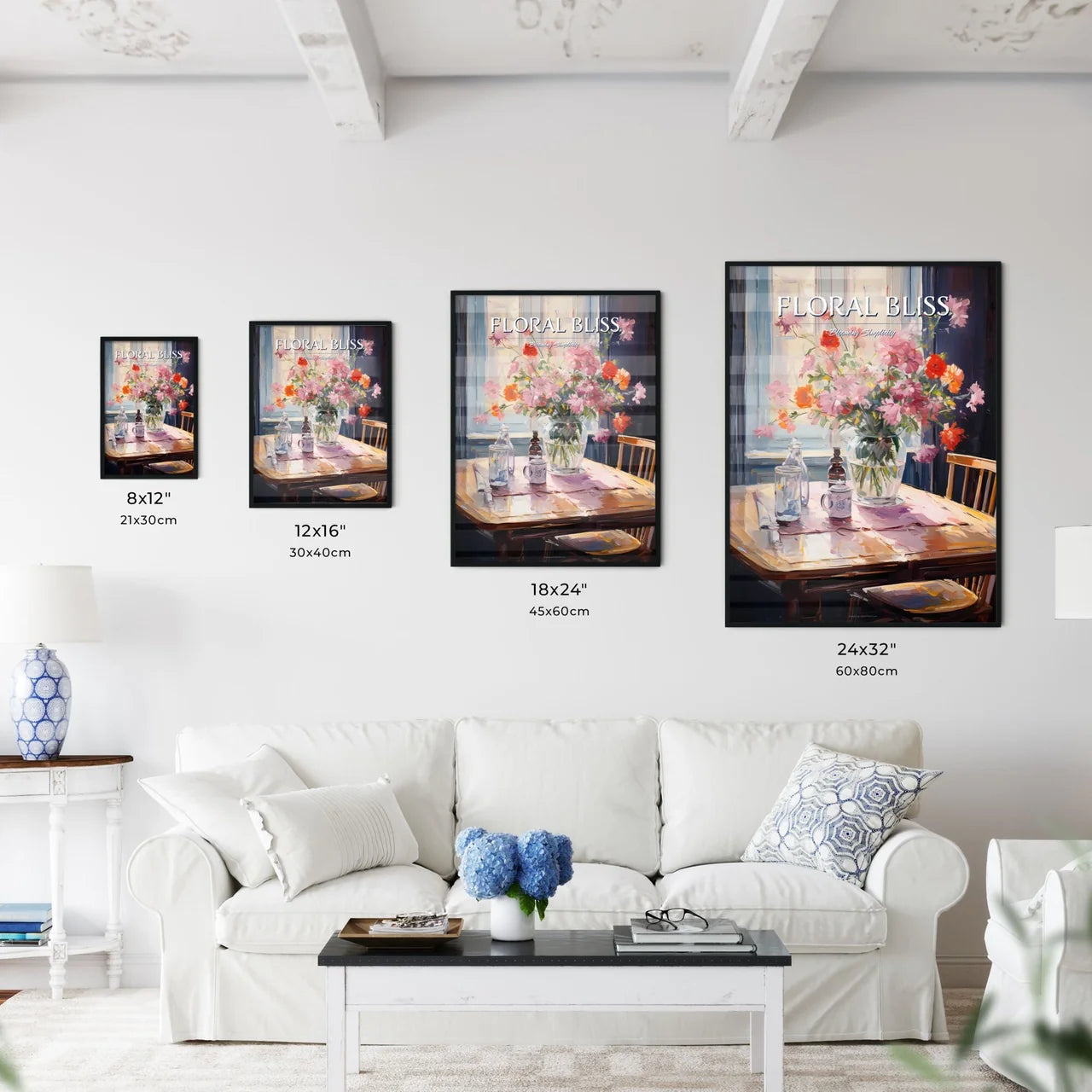 Pink Table With Flowers - A Painting Of A Va - Kitchen Hangings
