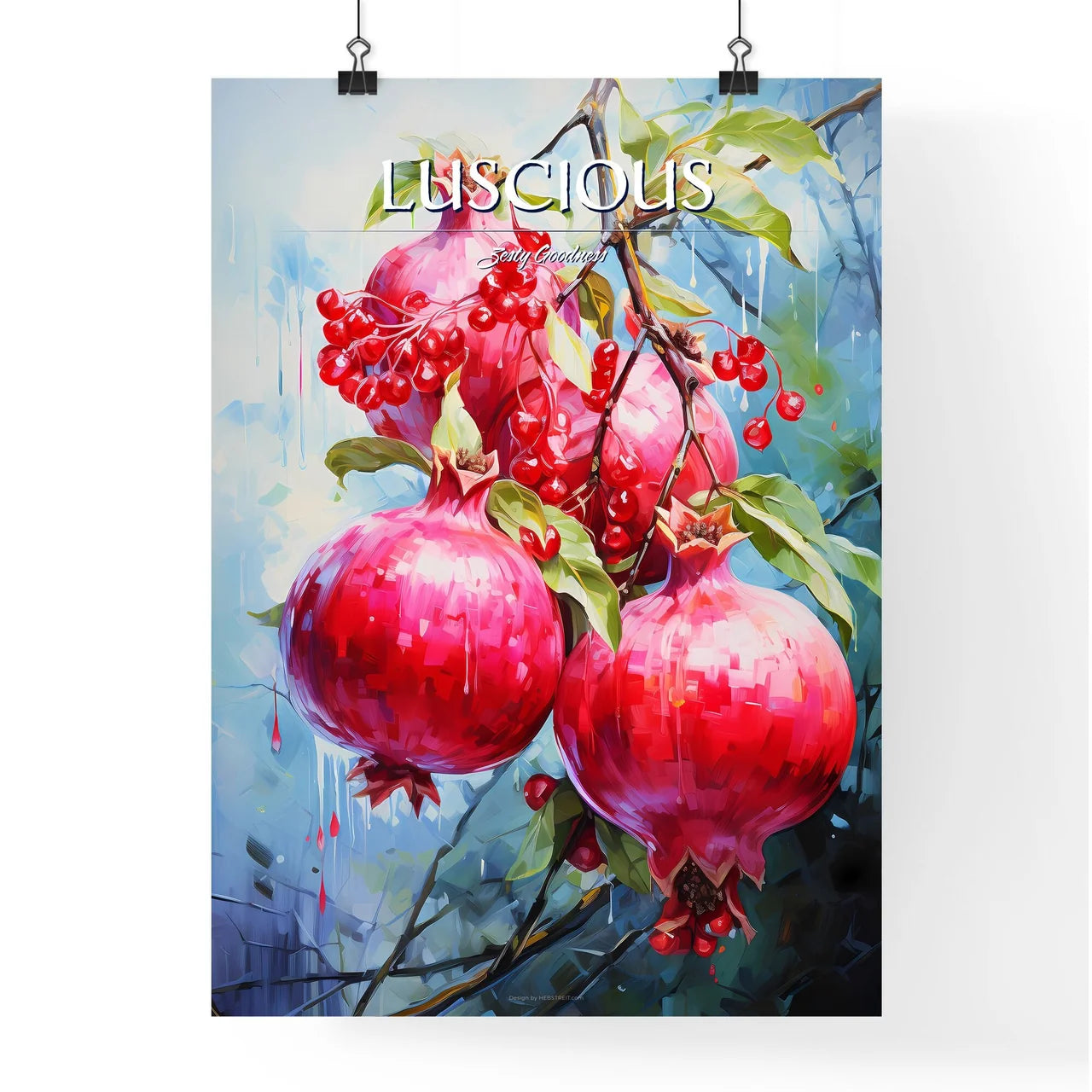 Pomegranate Cosmo - A Close Up Of A Frui Poster