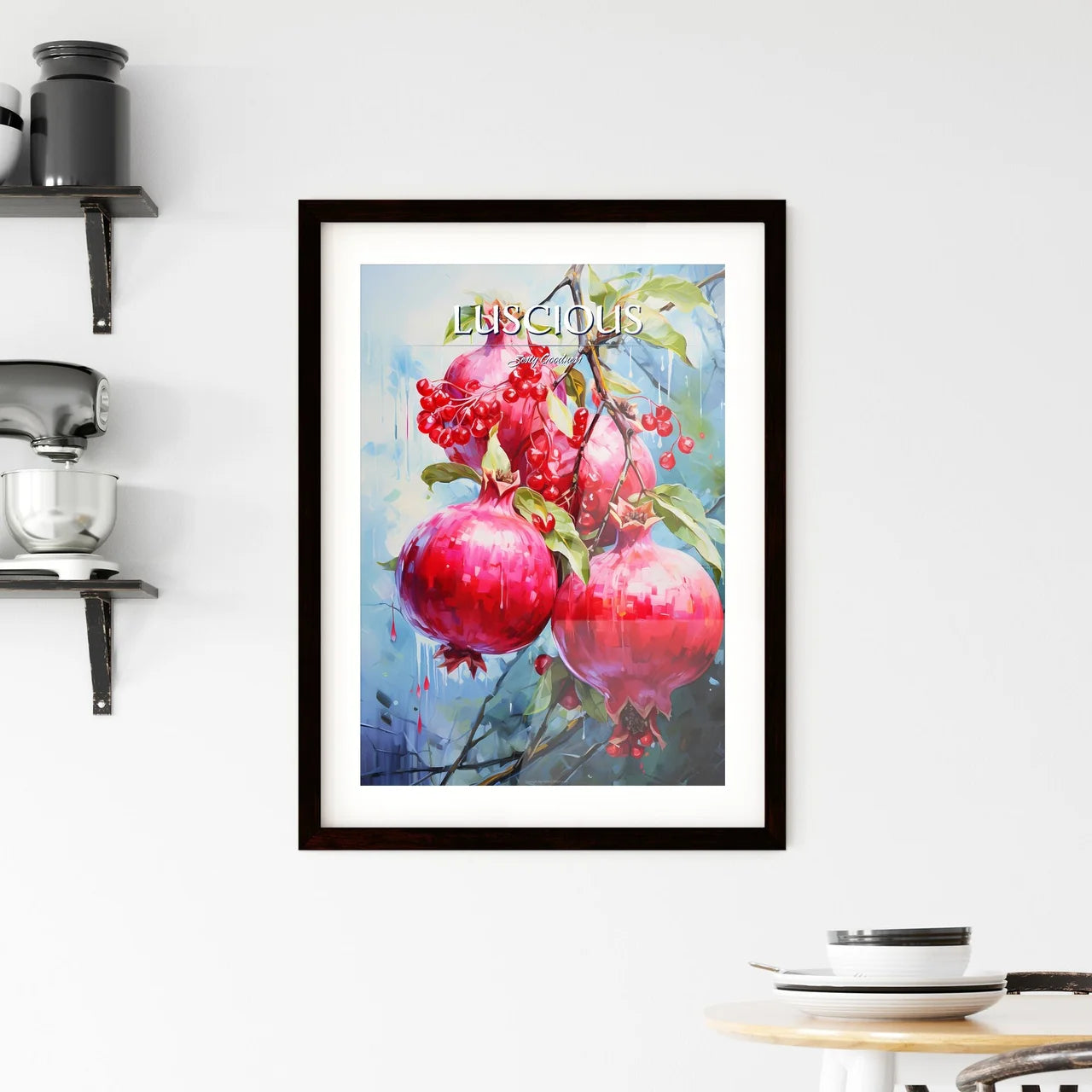 Pomegranate Cosmo - A Close Up Of A Frui Framed Print