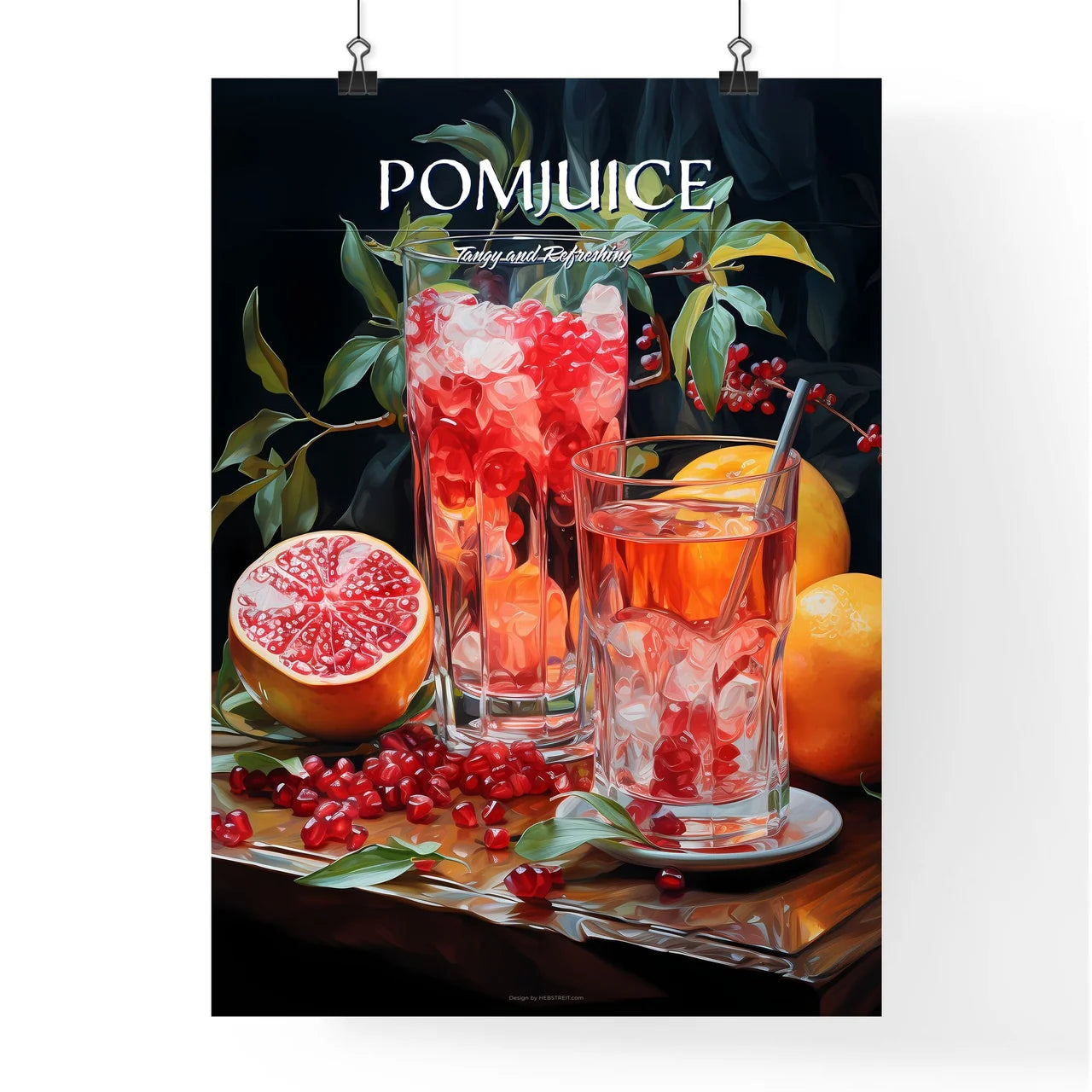 Pomegranate Cosmo - A Glass Of Juice And Fru Poster
