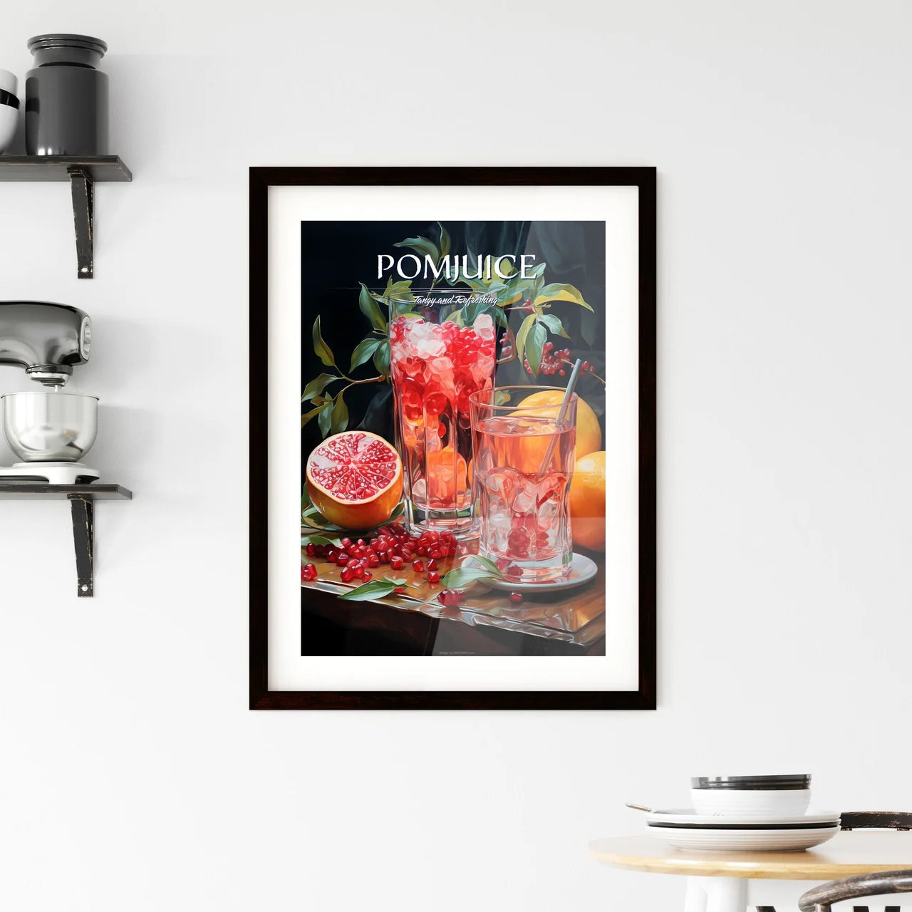 Pomegranate Cosmo - A Glass Of Juice And Fru Framed Print
