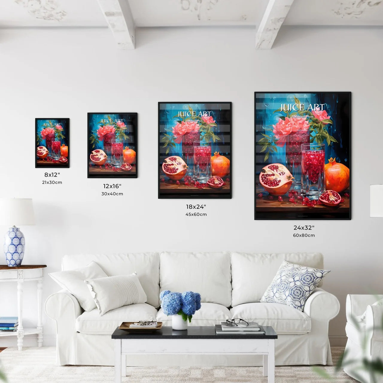 Pomegranate Cosmo - A Painting Of A Glass Of - Kitchen Hangings