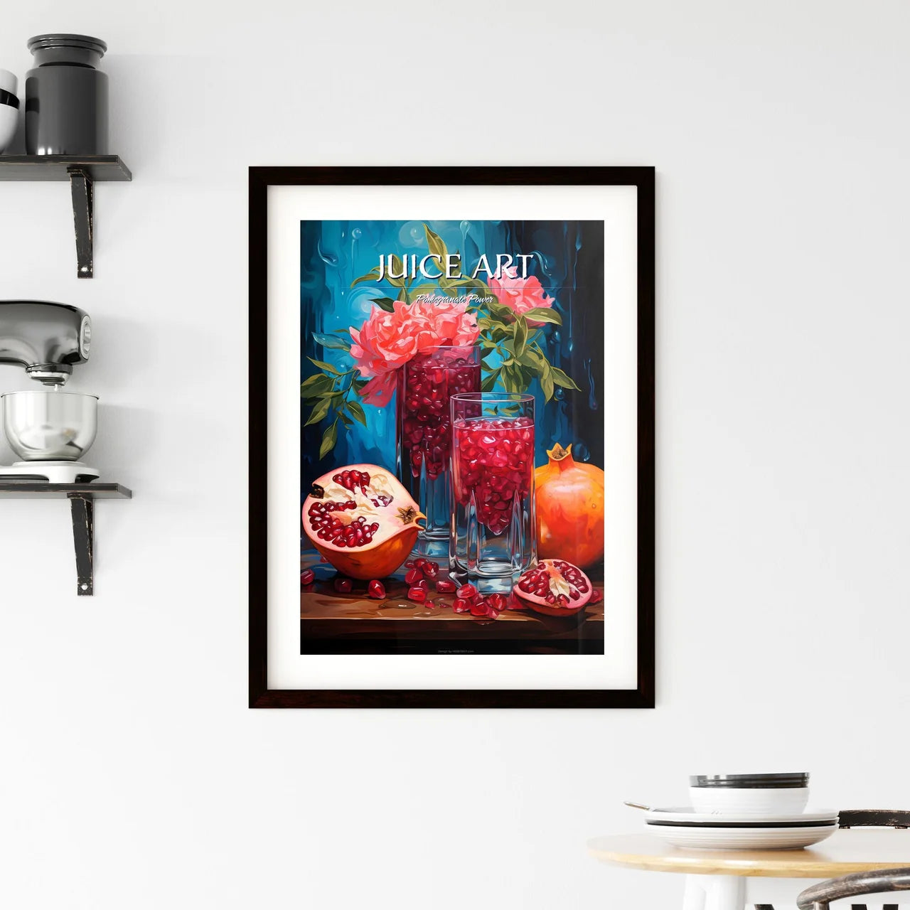 Pomegranate Cosmo - A Painting Of A Glass Of Framed Print