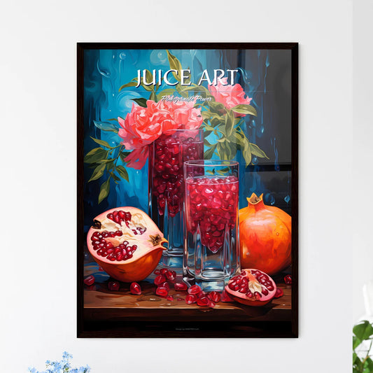 Pomegranate Cosmo - A Painting Of A Glass Of - Framed Art Print