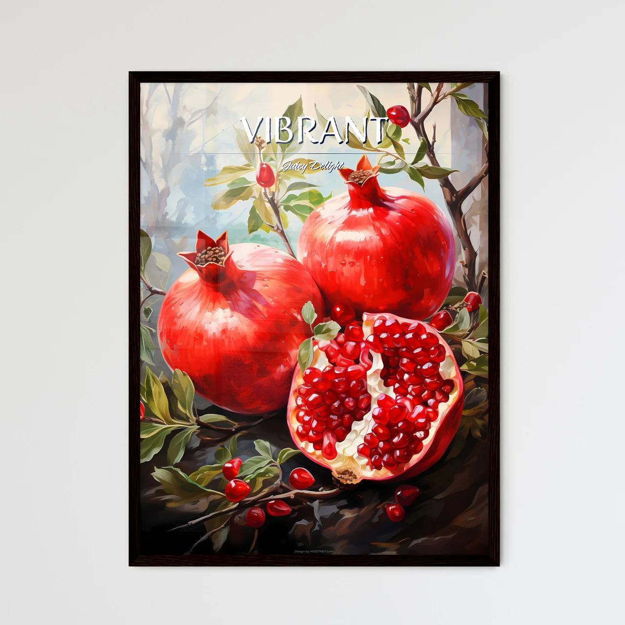 Pomegranate Cosmo - A Painting Of Pomegranat - Framed Art Print