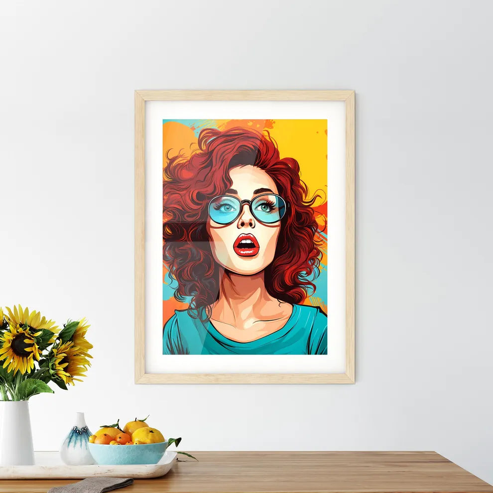 Pop Art Illustration Of Woman With The Speec Framed Print