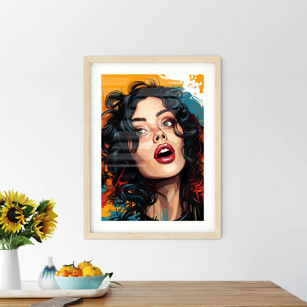 Pop Art Illustration Of Woman With The Speec Framed Print