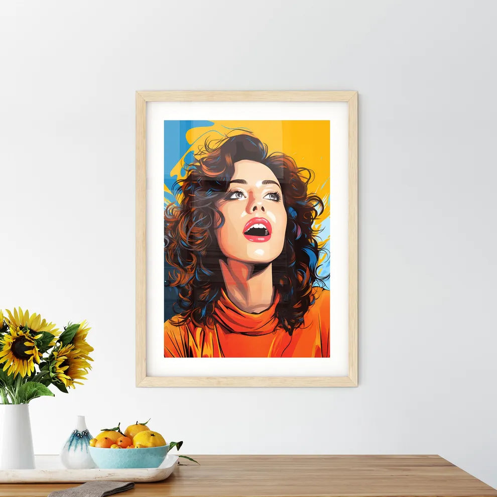 Pop Art Illustration Of Woman With The Speec Framed Print