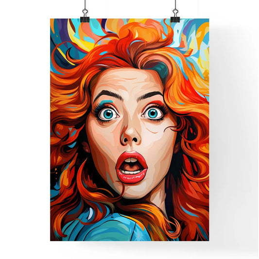 Pop Art Illustration Surprised Girl - A Woma Poster