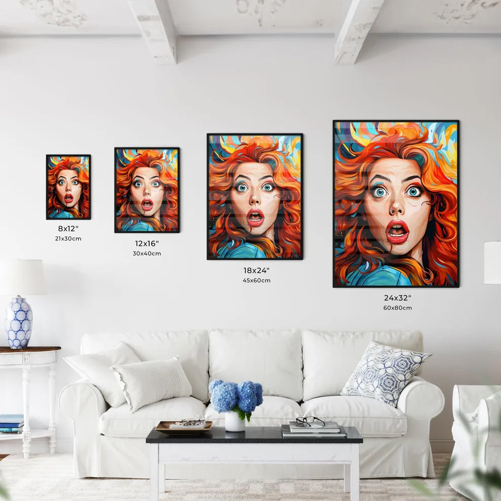 Pop Art Illustration Surprised Girl - A Woma - Kitchen Hangings