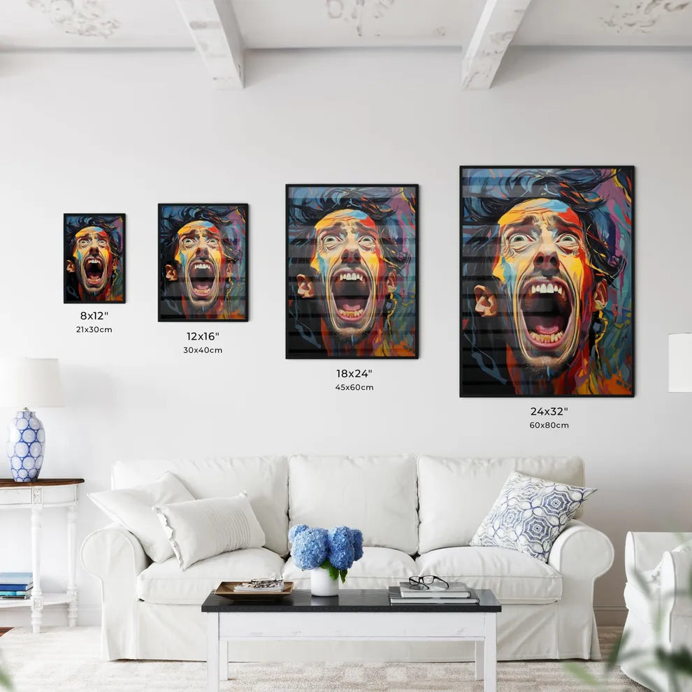 Portrait Of An Upset Man With Protruding Tee - Kitchen Hangings