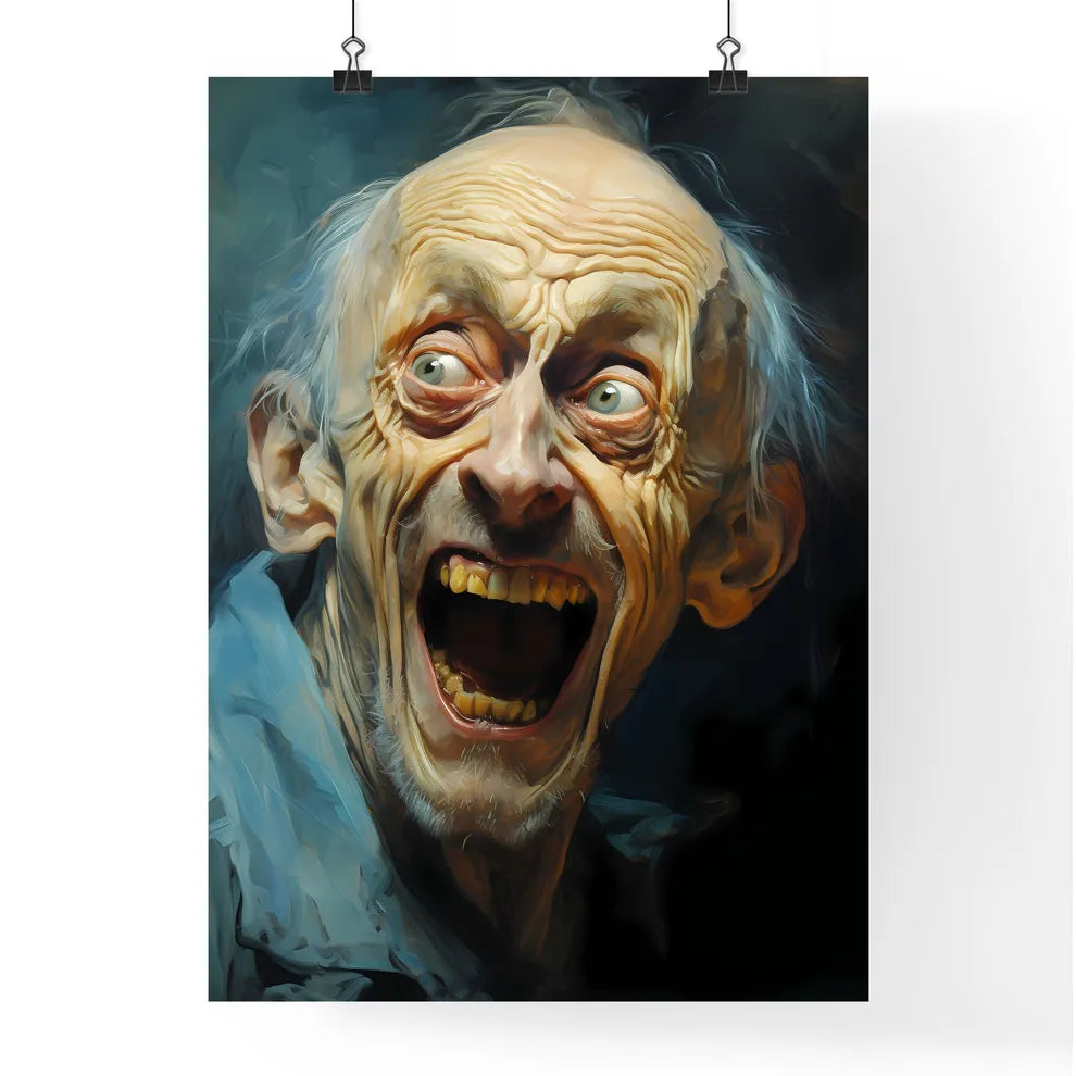 Portrait Of An Upset Man With Protruding Tee Poster
