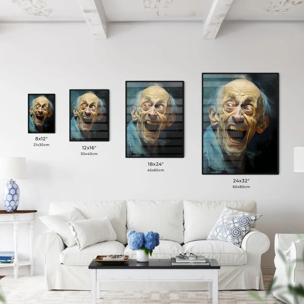 Portrait Of An Upset Man With Protruding Tee - Kitchen Hangings