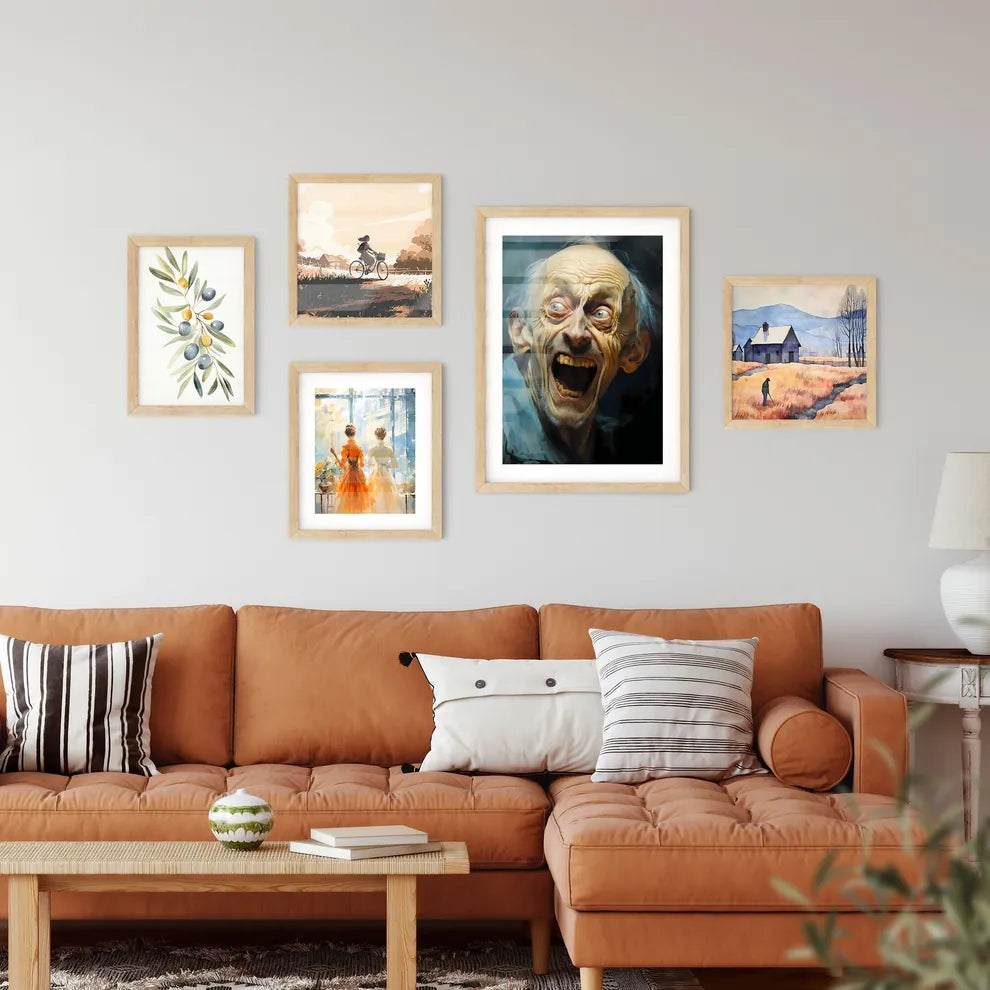 Portrait Of An Upset Man With Protruding Tee Wall Art
