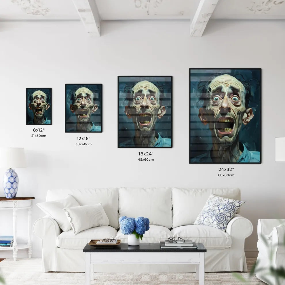 Portrait Of An Upset Man With Protruding Tee - Kitchen Hangings