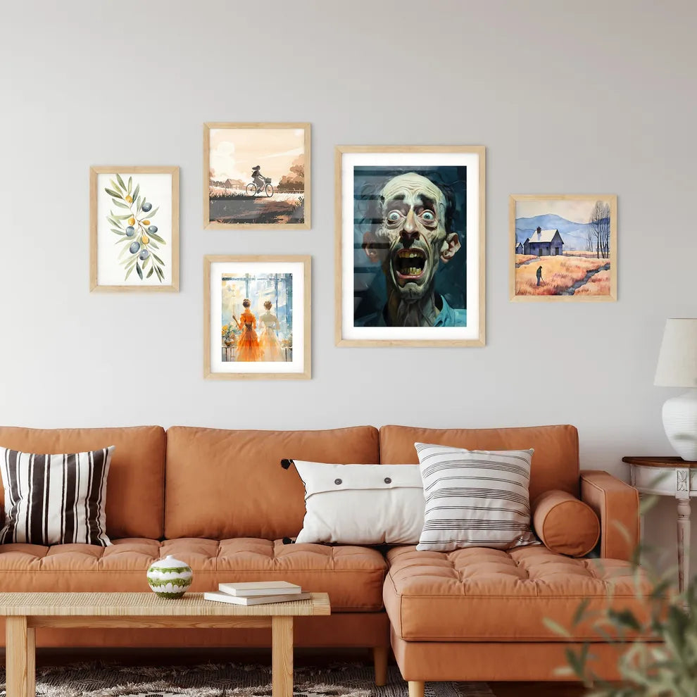Portrait Of An Upset Man With Protruding Tee Wall Art