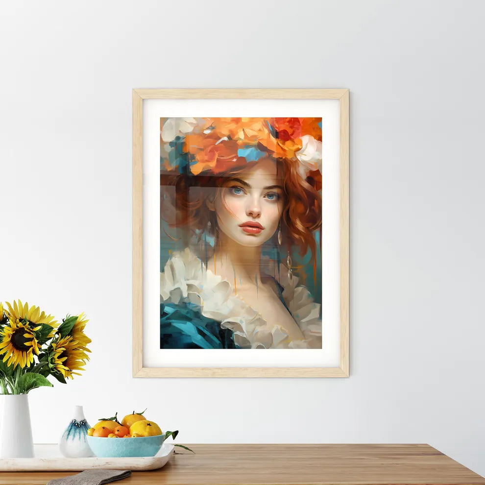 Portrait Of The Woman In Carnivals Suit - A  Framed Print