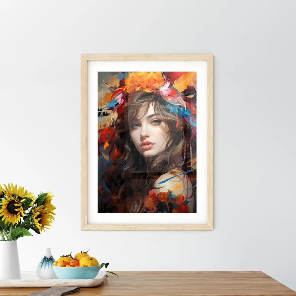 Portrait Of The Woman In Carnivals Suit - A  Framed Print
