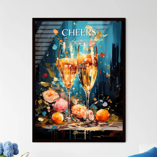 Prosecco Cocktail - A Painting Of Two Champa - Framed Art Print