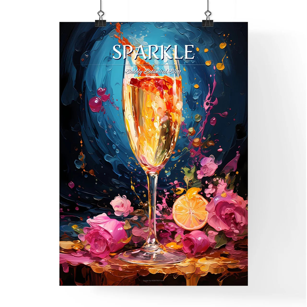 Prosecco Cocktail - A Glass Of Champagne Wit Poster