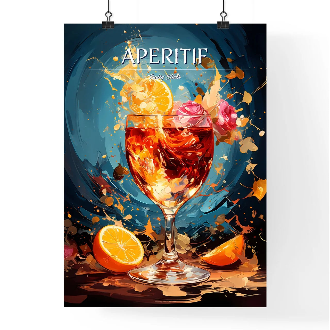 Prosecco Cocktail - A Glass Of Liquid With O Poster