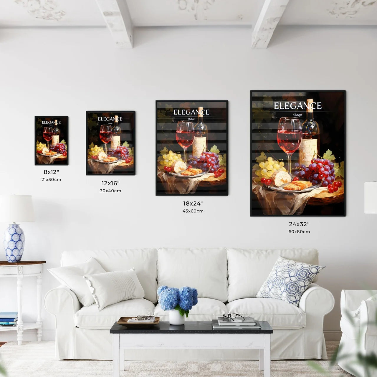 Red And White Wine Composition In Mood Light - Kitchen Hangings