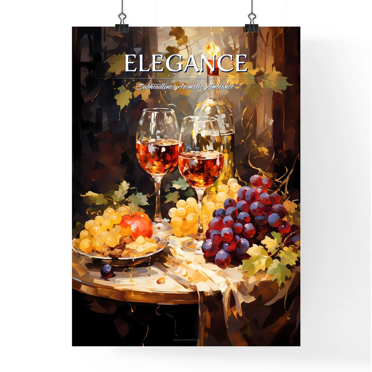 Red And White Wine Composition In Mood Light Poster