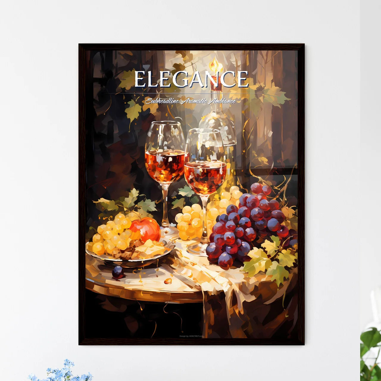 Red And White Wine Composition In Mood Light - Framed Art Print