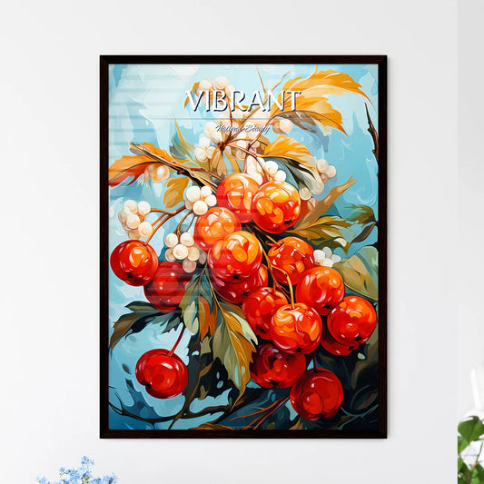 Rowan Berries With Leaves - A Painting Of Re - Framed Art Print