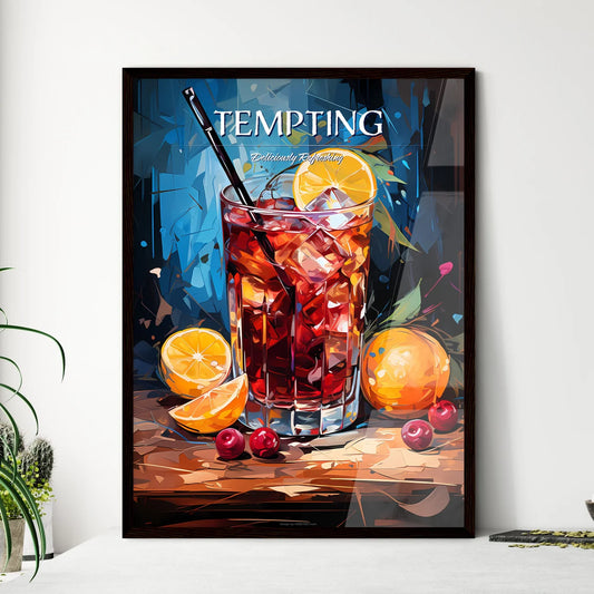 Rum And Cranberry Juice Cocktail - A Glass O - Framed Art Print