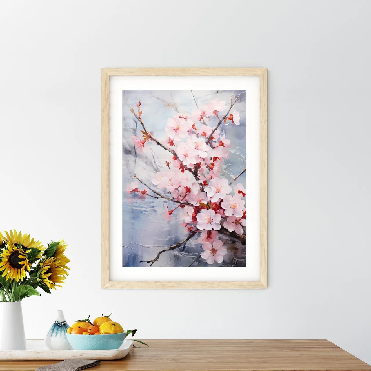 Sakura Bloom Japanese Art - A Pink Flowe Framed Print
