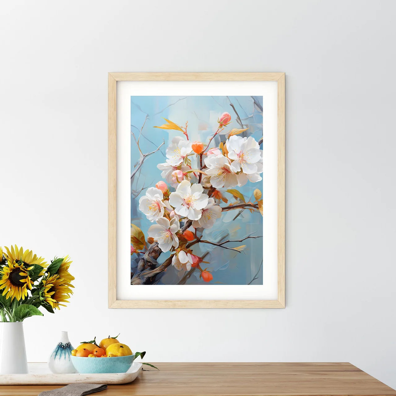 Sakura Bloom Japanese Art - A Close Up O Framed Print